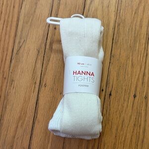 *Hanna Andersson White Footed Tights size 3